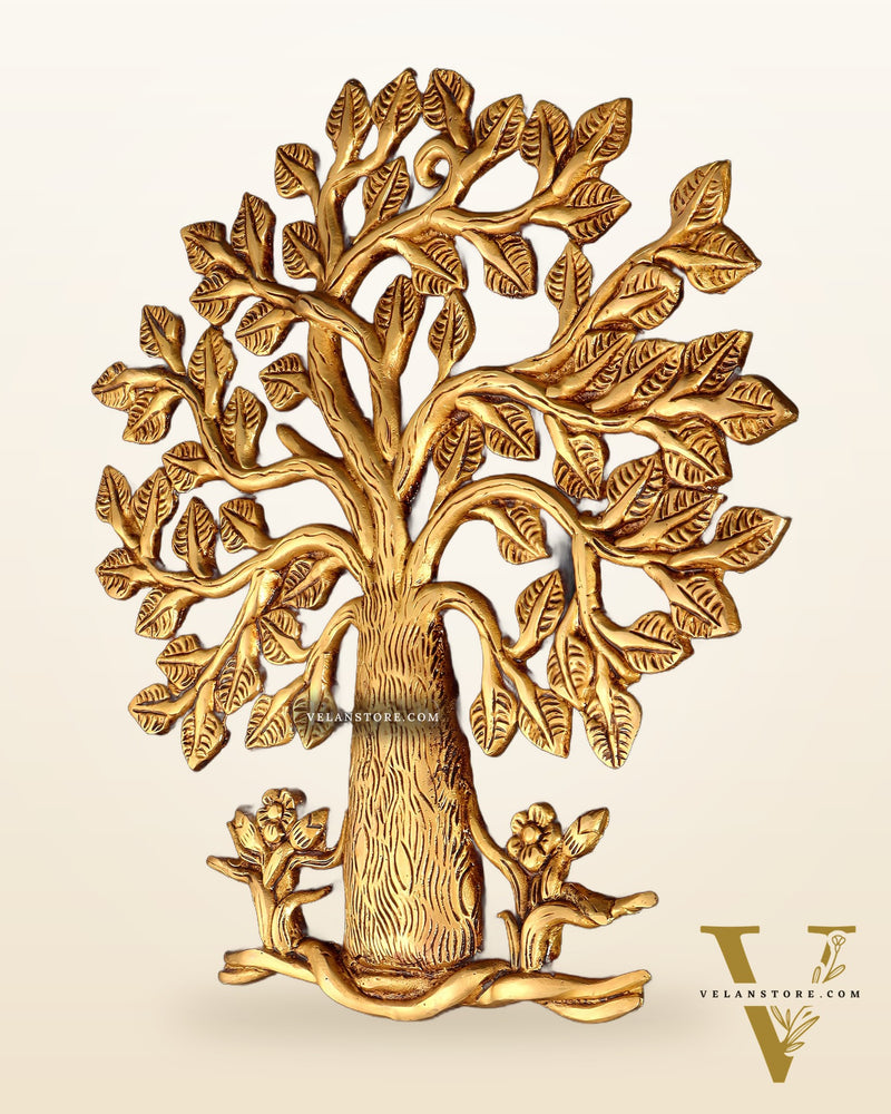Pure Brass Superfine Kalpavriksha Tree Wall Hanging 10.5"