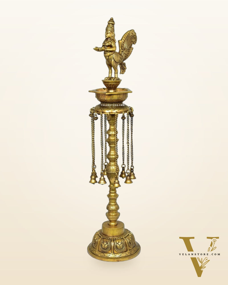 Pure Brass Superfine Kamadhenu vilakku oil lamp 30 inch