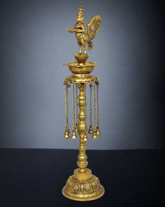 Pure Brass Superfine Kamadhenu vilakku oil lamp 30 inch