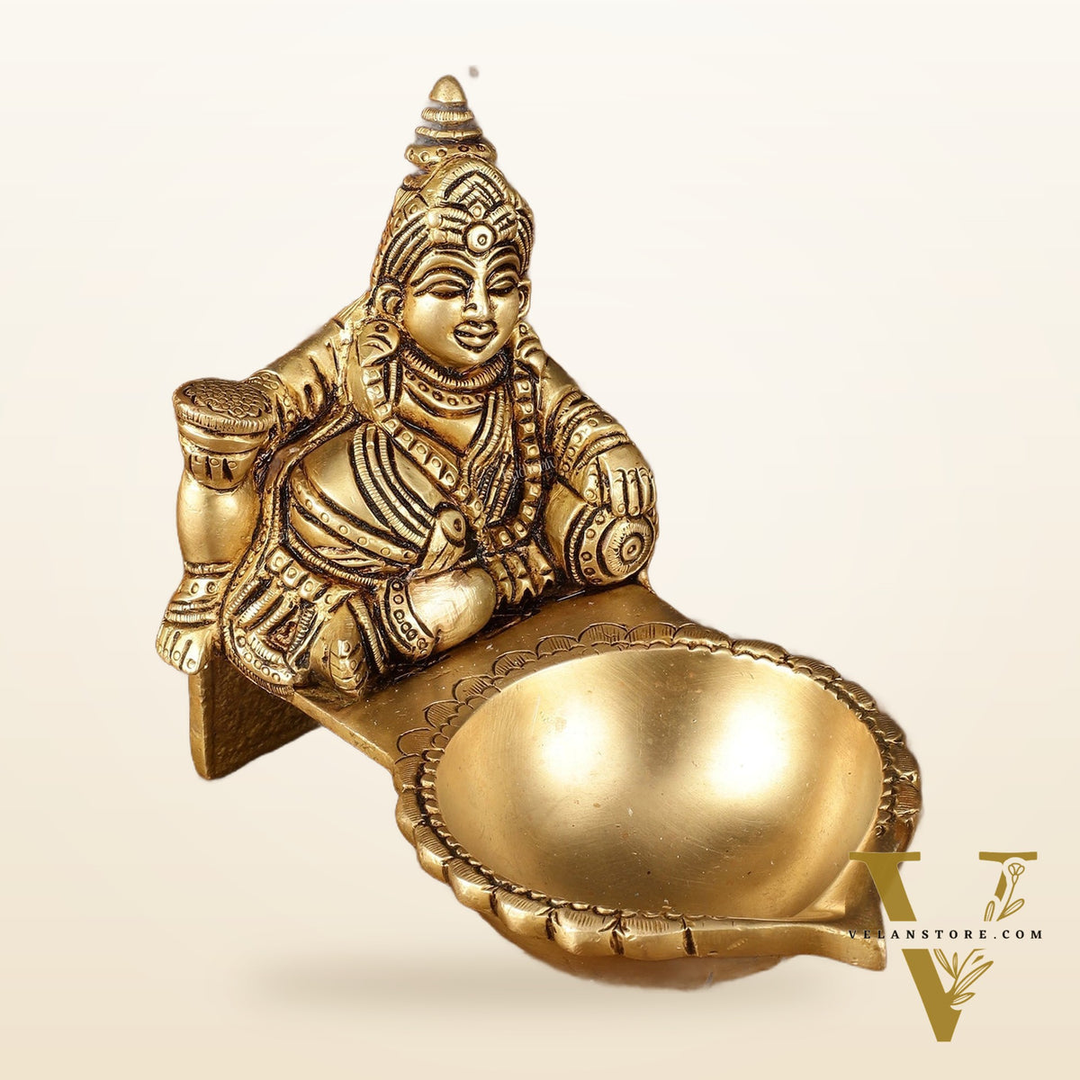 Pure brass superfine kuber Diya oil lamp vilakku 4.5 inch
