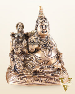 Pure Brass Superfine Kuber Lakshmi Idol – Vastu Approved for Monetary Gains
