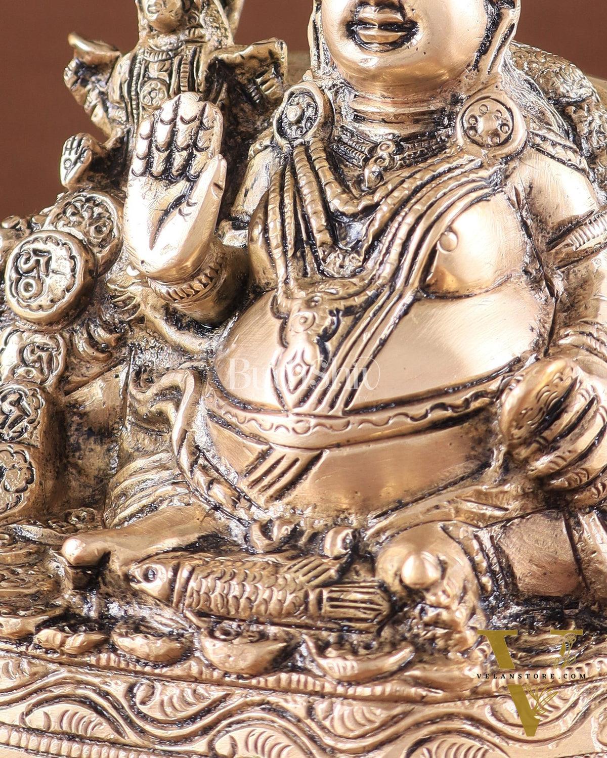 Pure Brass Superfine Kuber Lakshmi Idol – Vastu Approved for Monetary Gains