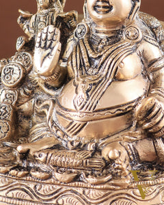 Pure Brass Superfine Kuber Lakshmi Idol – Vastu Approved for Monetary Gains