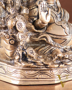 Pure Brass Superfine Kuber Lakshmi Idol – Vastu Approved for Monetary Gains