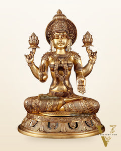 Pure Brass Superfine Lakshmi Statue – 17.5"