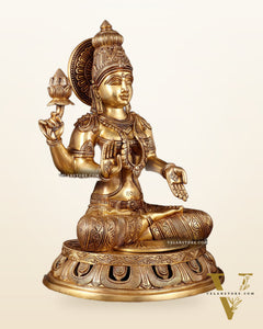 Pure Brass Superfine Lakshmi Statue – 17.5"