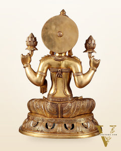 Pure Brass Superfine Lakshmi Statue – 17.5"