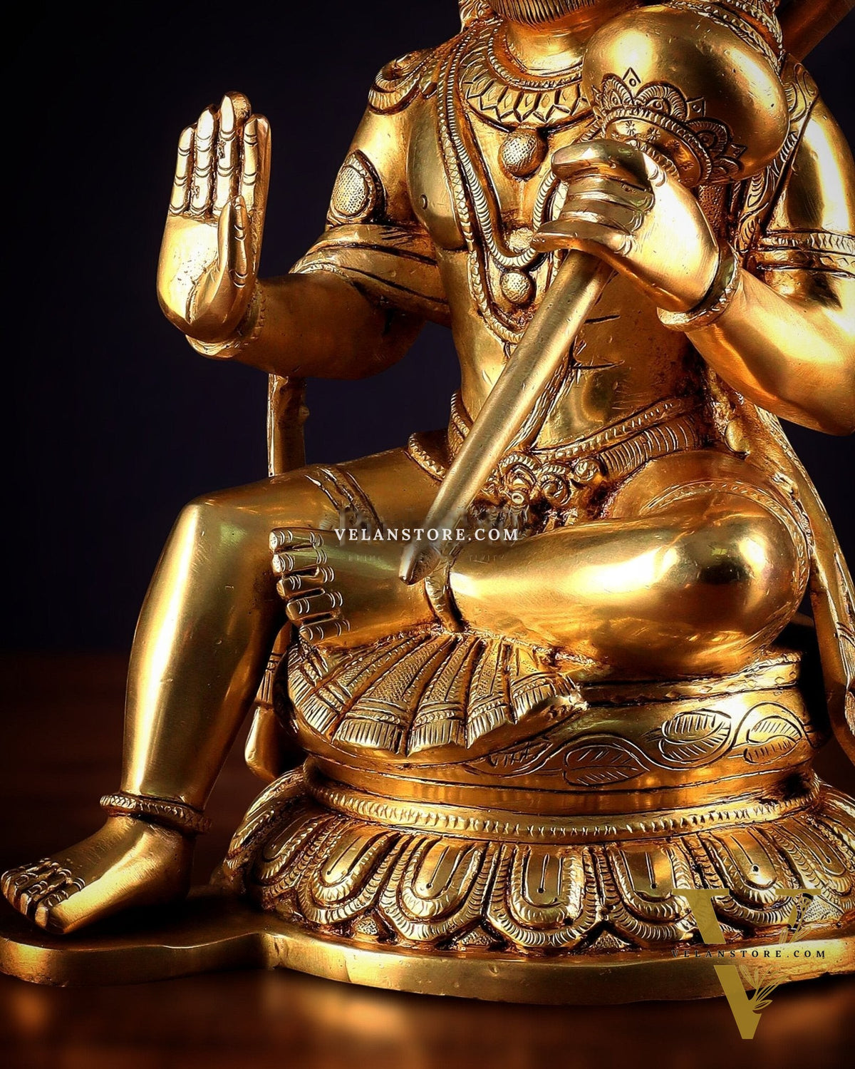 Pure Brass Superfine Large Hanuman Ji Idol | 15 Inch (38.1 cm) | Divine Strength & Protection
