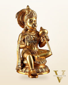Pure Brass Superfine Large Hanuman Ji Idol | 15 Inch (38.1 cm) | Divine Strength & Protection