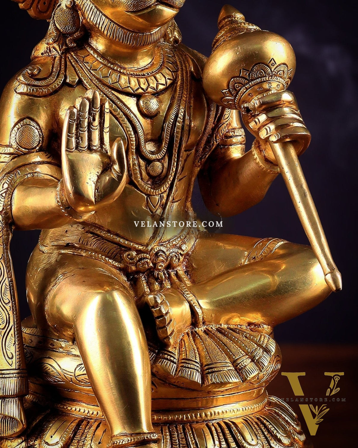 Pure Brass Superfine Large Hanuman Ji Idol | 15 Inch (38.1 cm) | Divine Strength & Protection