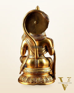 Pure Brass Superfine Large Hanuman Ji Idol | 15 Inch (38.1 cm) | Divine Strength & Protection