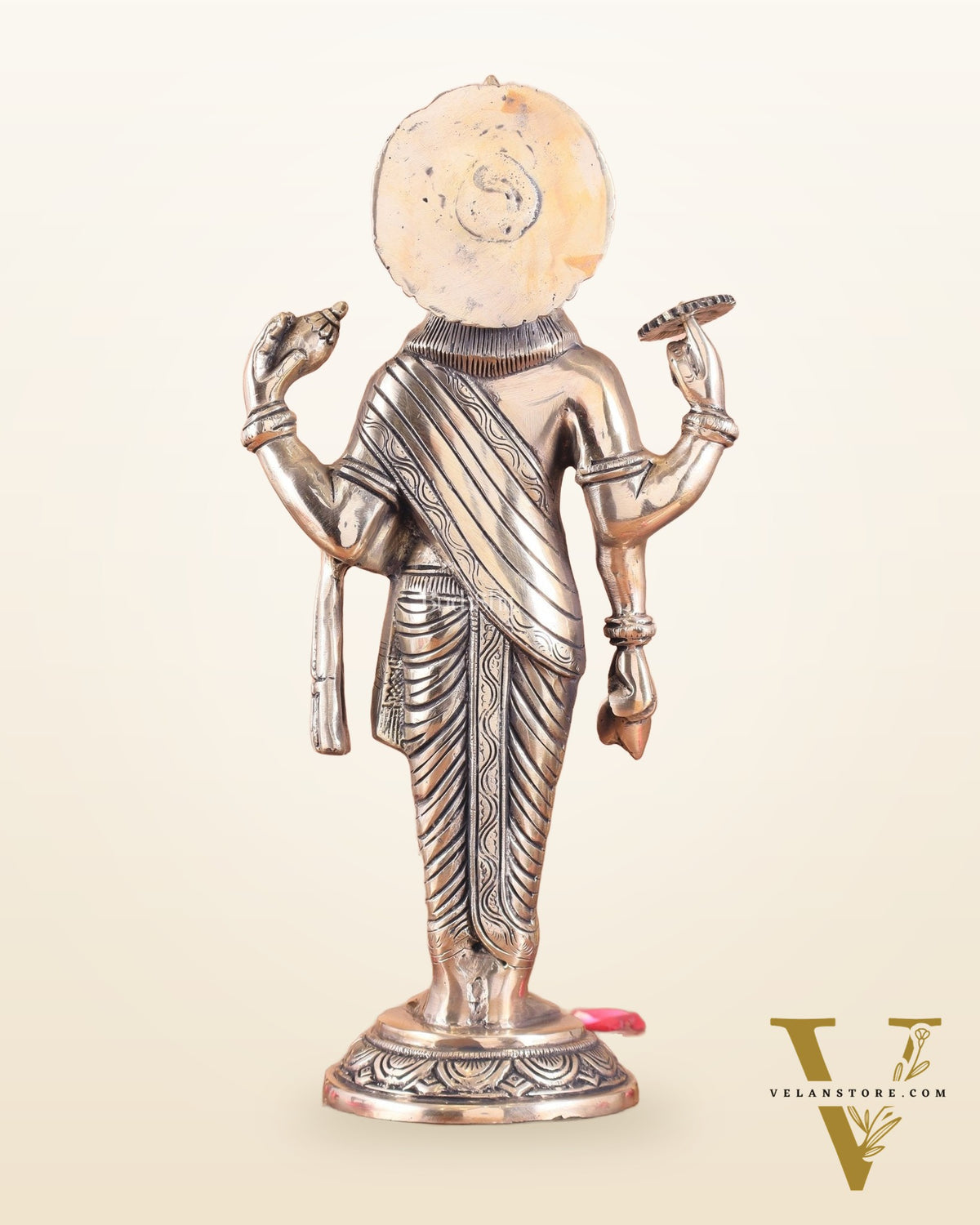 Pure Brass Superfine Lord Dhanvantari Statue with Enhanced Carvings 15 inch matte finish