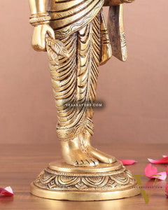 Pure Brass Superfine Lord Dhanvantari Statue with Enhanced Carvings 15 inch