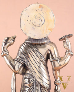 Pure Brass Superfine Lord Dhanvantari Statue with Enhanced Carvings 15 inch matte finish