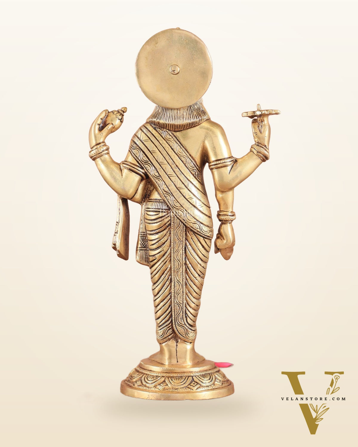 Pure Brass Superfine Lord Dhanvantari Statue with Enhanced Carvings 15 inch