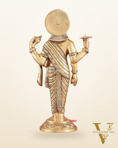 Pure Brass Superfine Lord Dhanvantari Statue with Enhanced Carvings 15 inch
