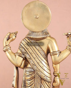 Pure Brass Superfine Lord Dhanvantari Statue with Enhanced Carvings 15 inch