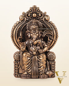 Pure Brass Superfine Lord Ganesha as Lalbaugcha Raja - 3.8"