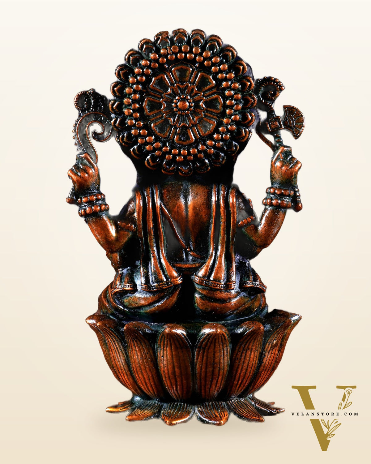 Pure Brass Superfine Lord Ganesha Idol | 6 inch brown tone