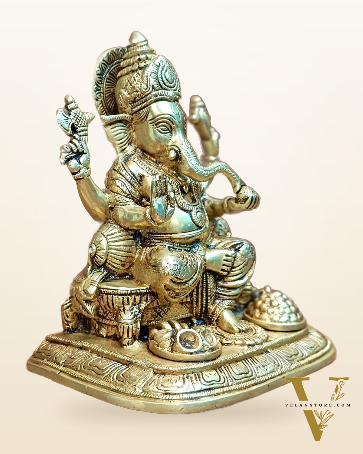Pure Brass Superfine Lord Ganesha Idol - 9"