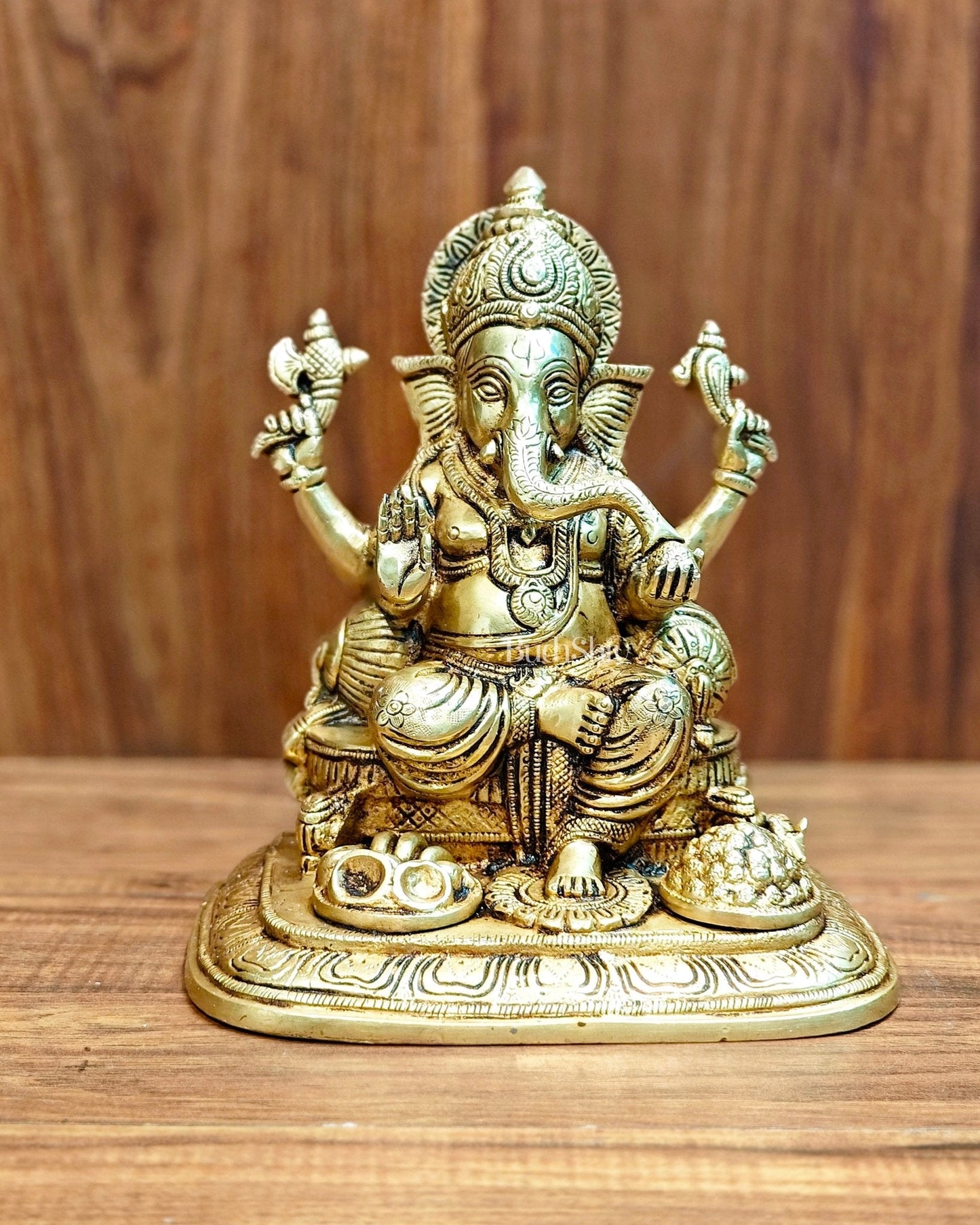 Pure Brass Superfine Lord Ganesha Idol - 9"