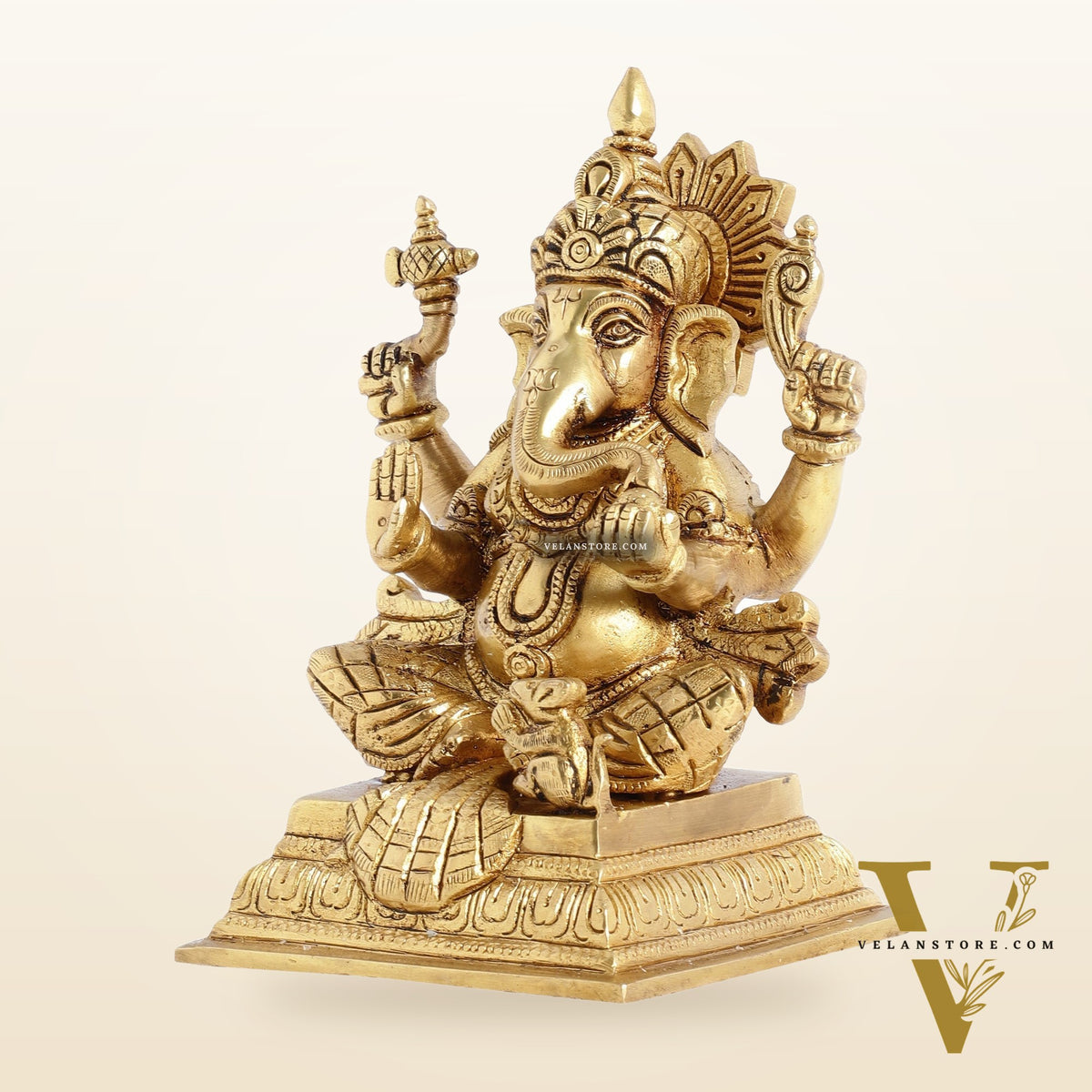 Pure Brass Superfine Lord Ganesha Statue - 6.5 inch