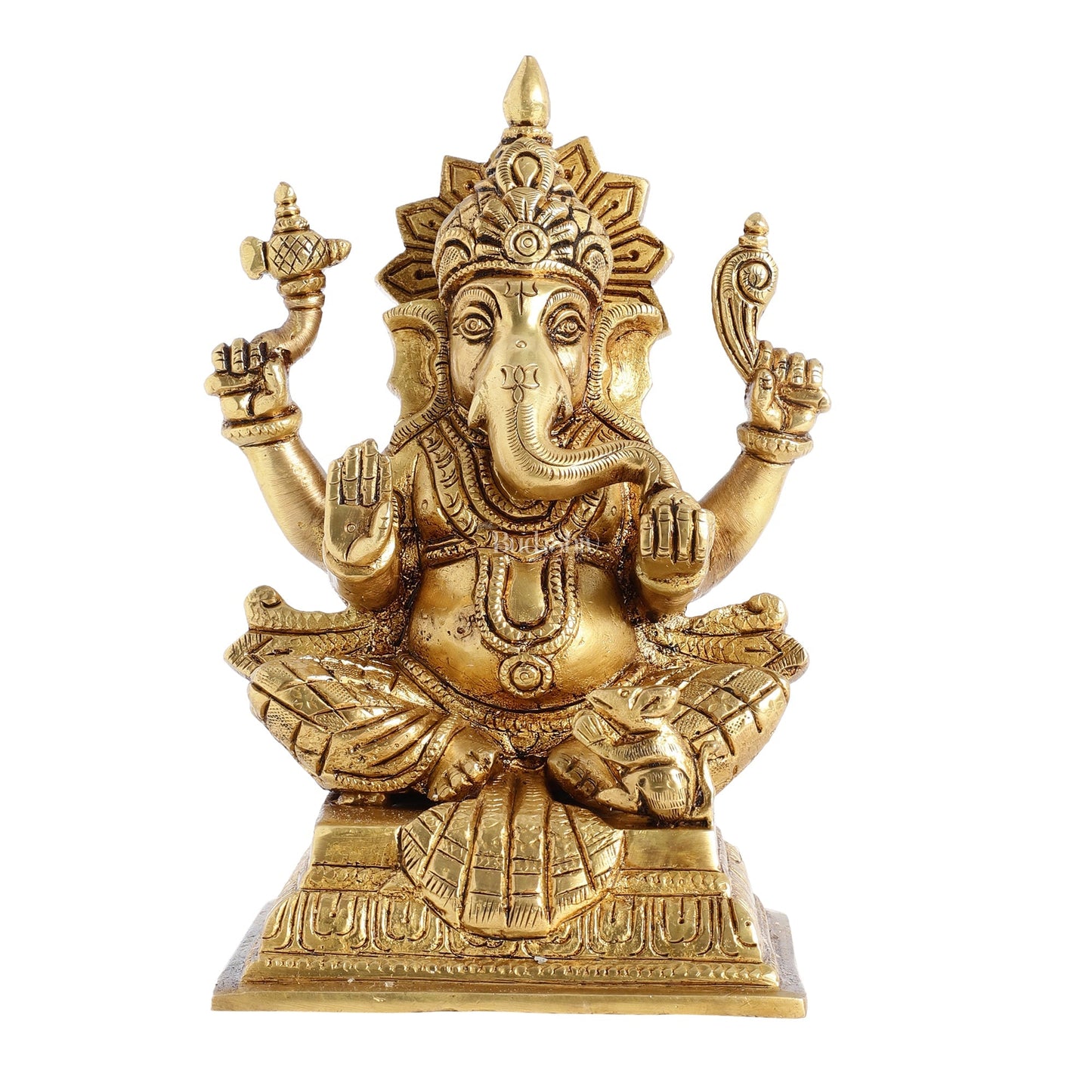 Pure Brass Superfine Lord Ganesha Statue - 6.5 inch