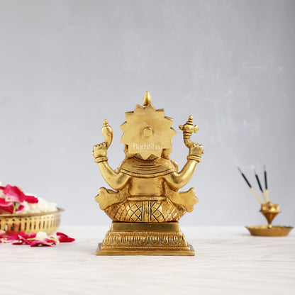Pure Brass Superfine Lord Ganesha Statue - 6.5 inch