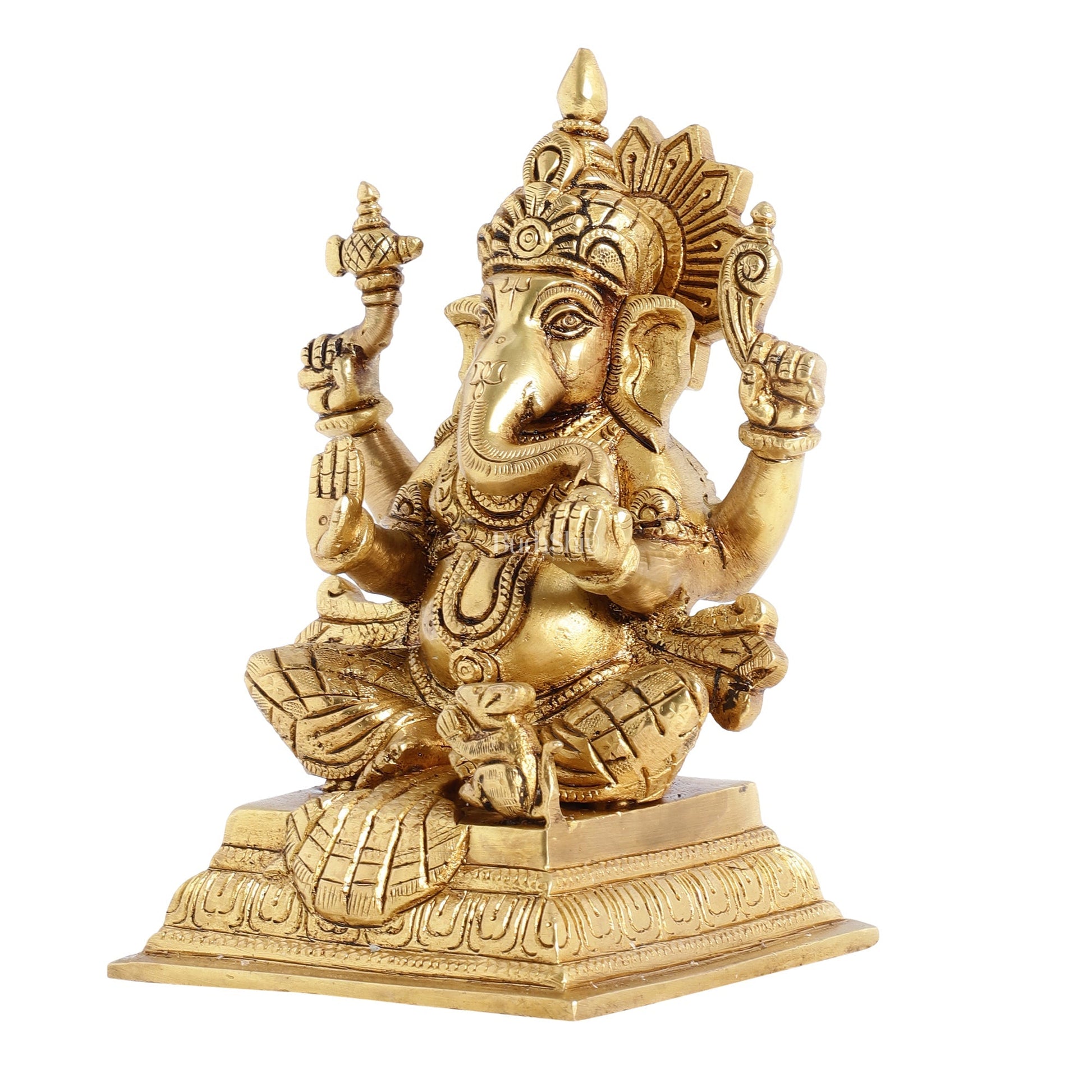 Pure Brass Superfine Lord Ganesha Statue - 6.5 inch