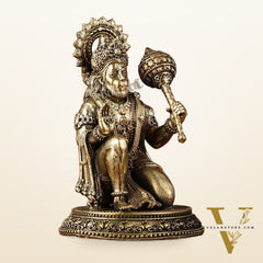 Pure Brass Superfine Lord Hanuman Idol - 3.5 inch