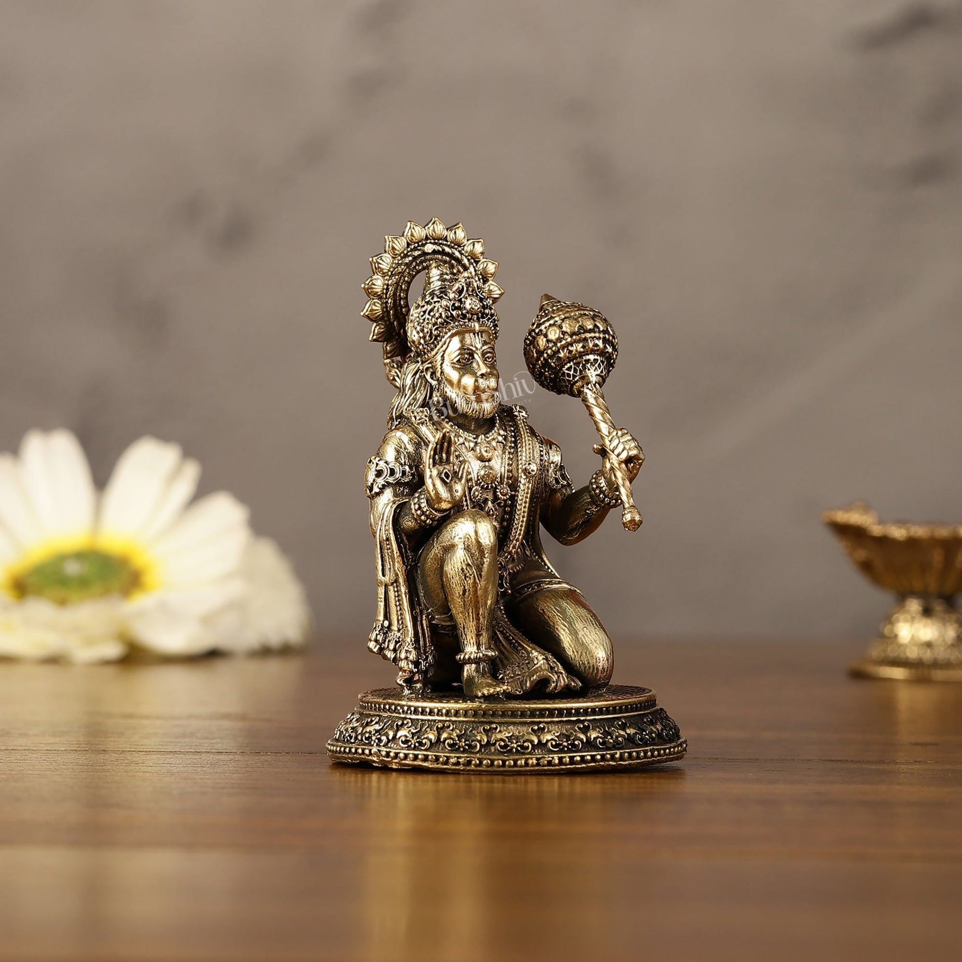 Pure Brass Superfine Lord Hanuman Idol - 3.5 inch