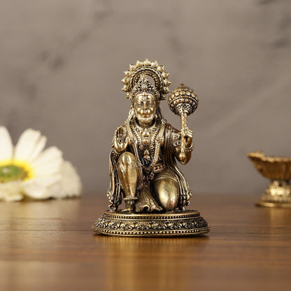 Pure Brass Superfine Lord Hanuman Idol - 3.5 inch