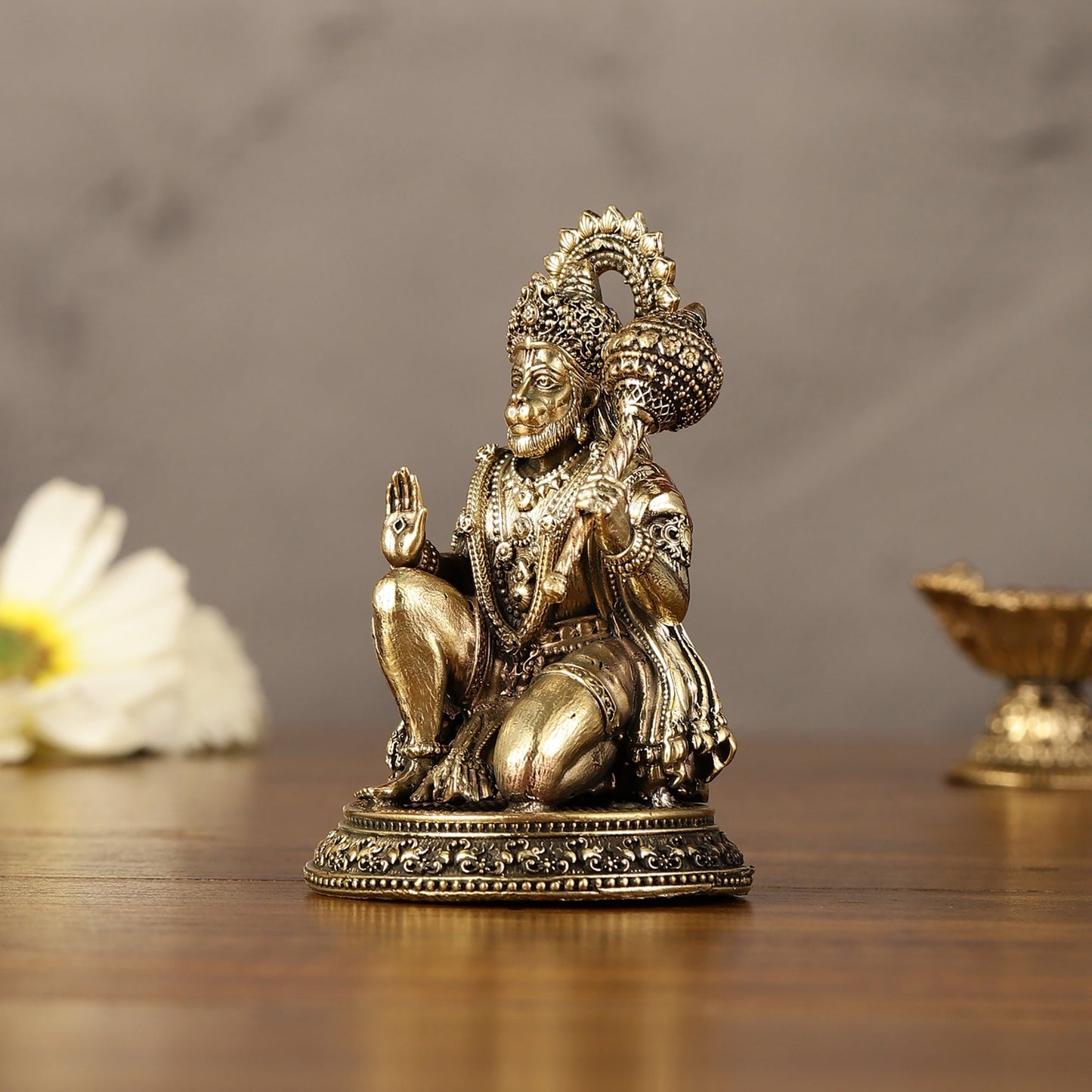Pure Brass Superfine Lord Hanuman Idol - 3.5 inch