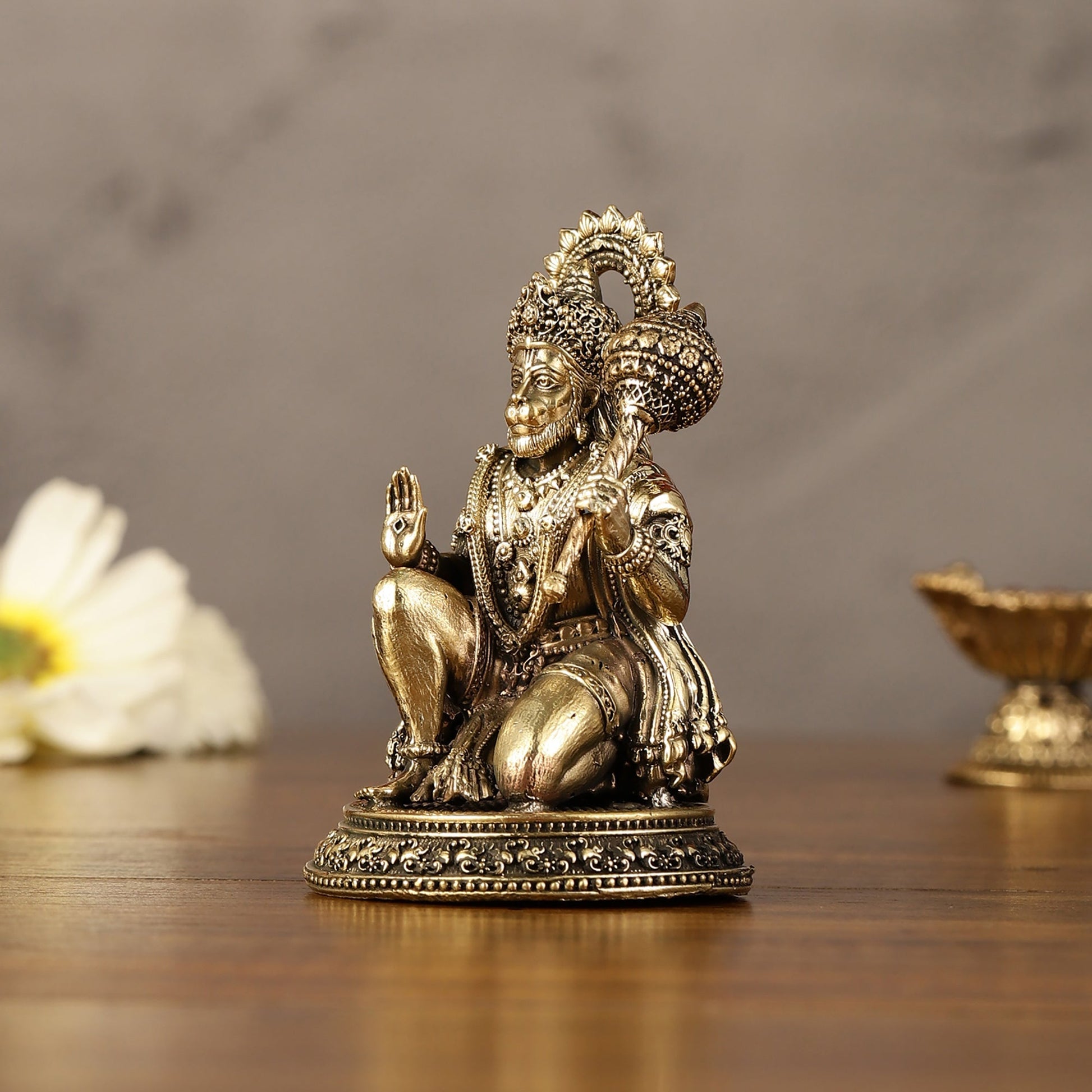 Pure Brass Superfine Lord Hanuman Idol - 3.5 inch