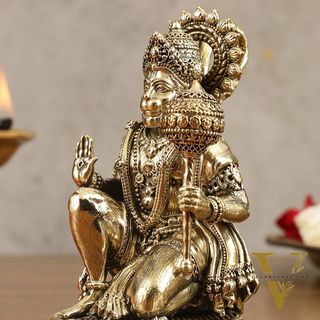 Pure Brass Superfine Lord Hanuman Idol - 4.5 inch