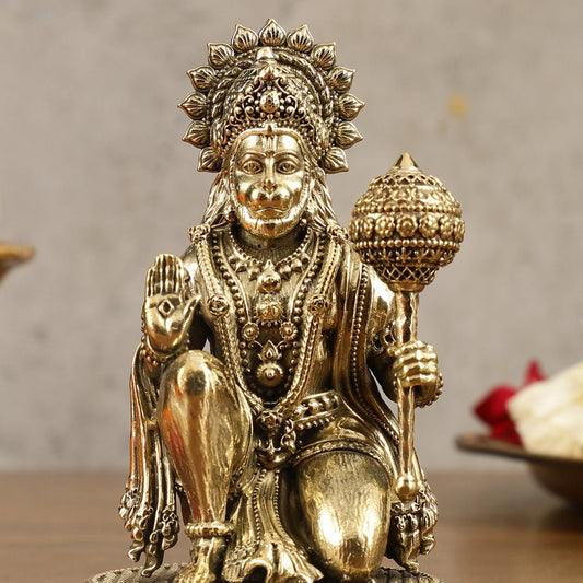 Pure Brass Superfine Lord Hanuman Idol - 4.5 inch