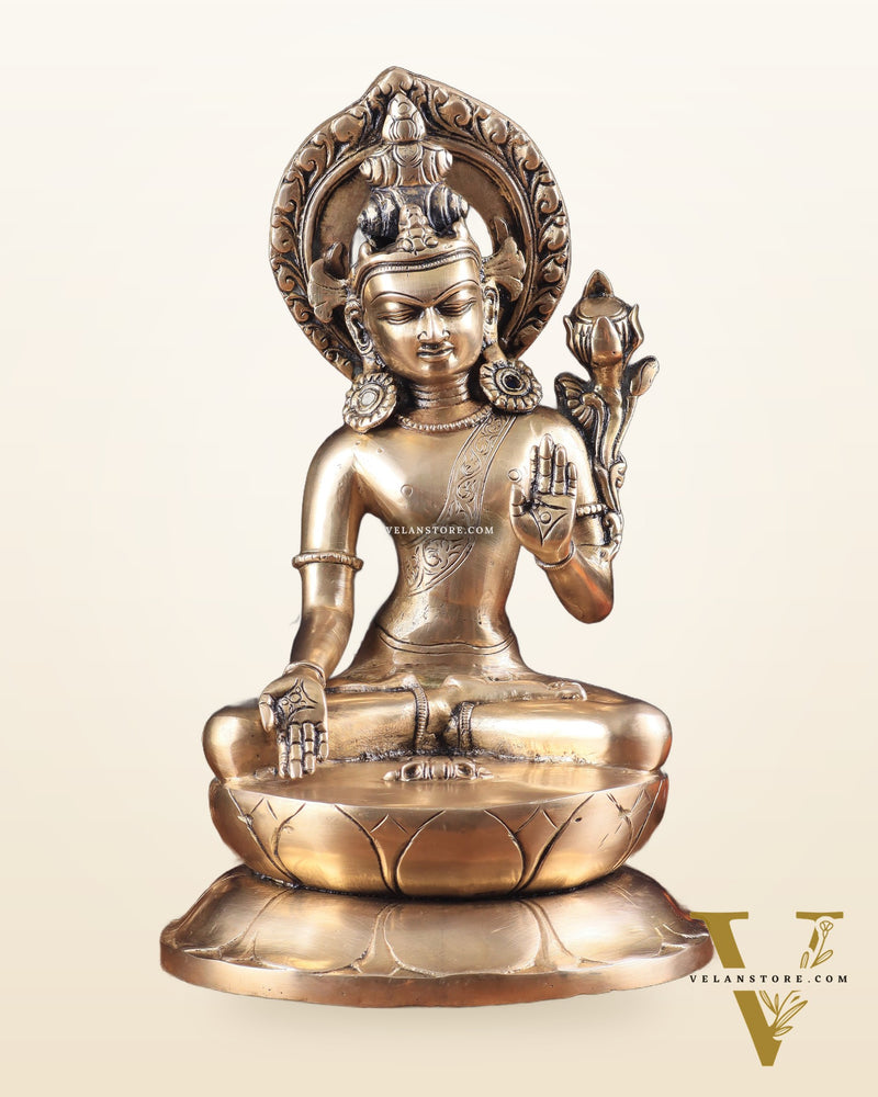 Pure Brass Superfine Lord Indra Dev Unique Statue 12 inch