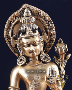 Pure Brass Superfine Lord Indra Dev Unique Statue 12 inch