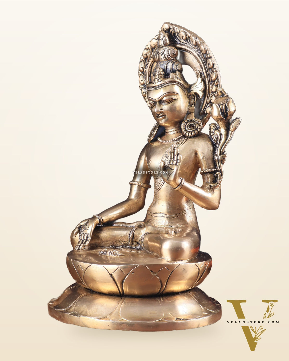 Pure Brass Superfine Lord Indra Dev Unique Statue 12 inch