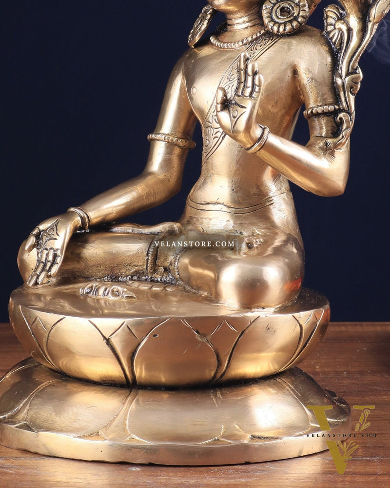 Pure Brass Superfine Lord Indra Dev Unique Statue 12 inch