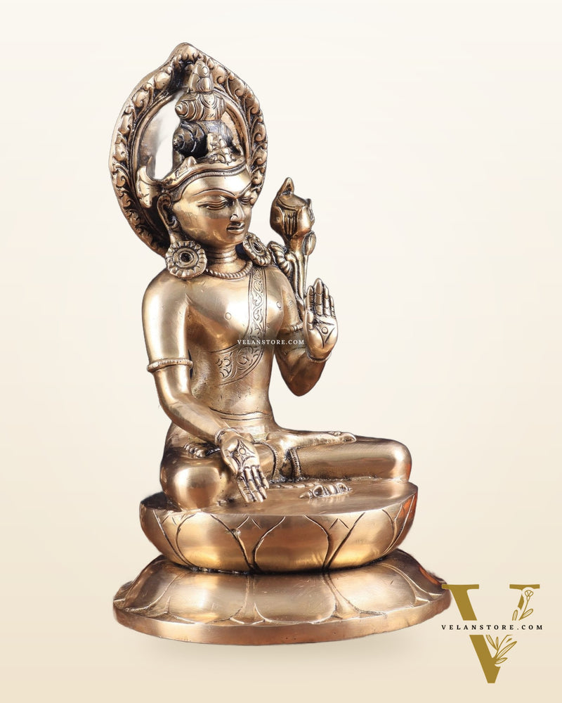 Pure Brass Superfine Lord Indra Dev Unique Statue 12 inch