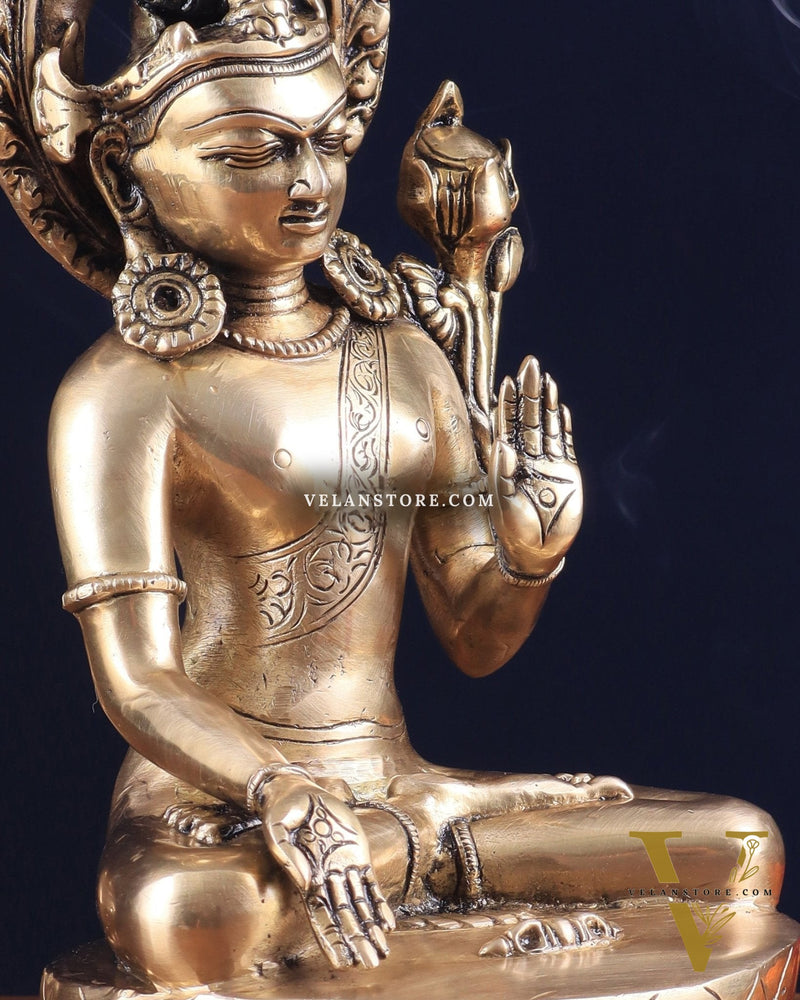 Pure Brass Superfine Lord Indra Dev Unique Statue 12 inch