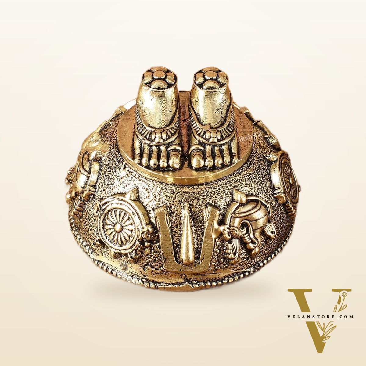 Pure Brass Superfine Lord Tirupati Balaji Feet Charan Paduka | 2 Inch Height