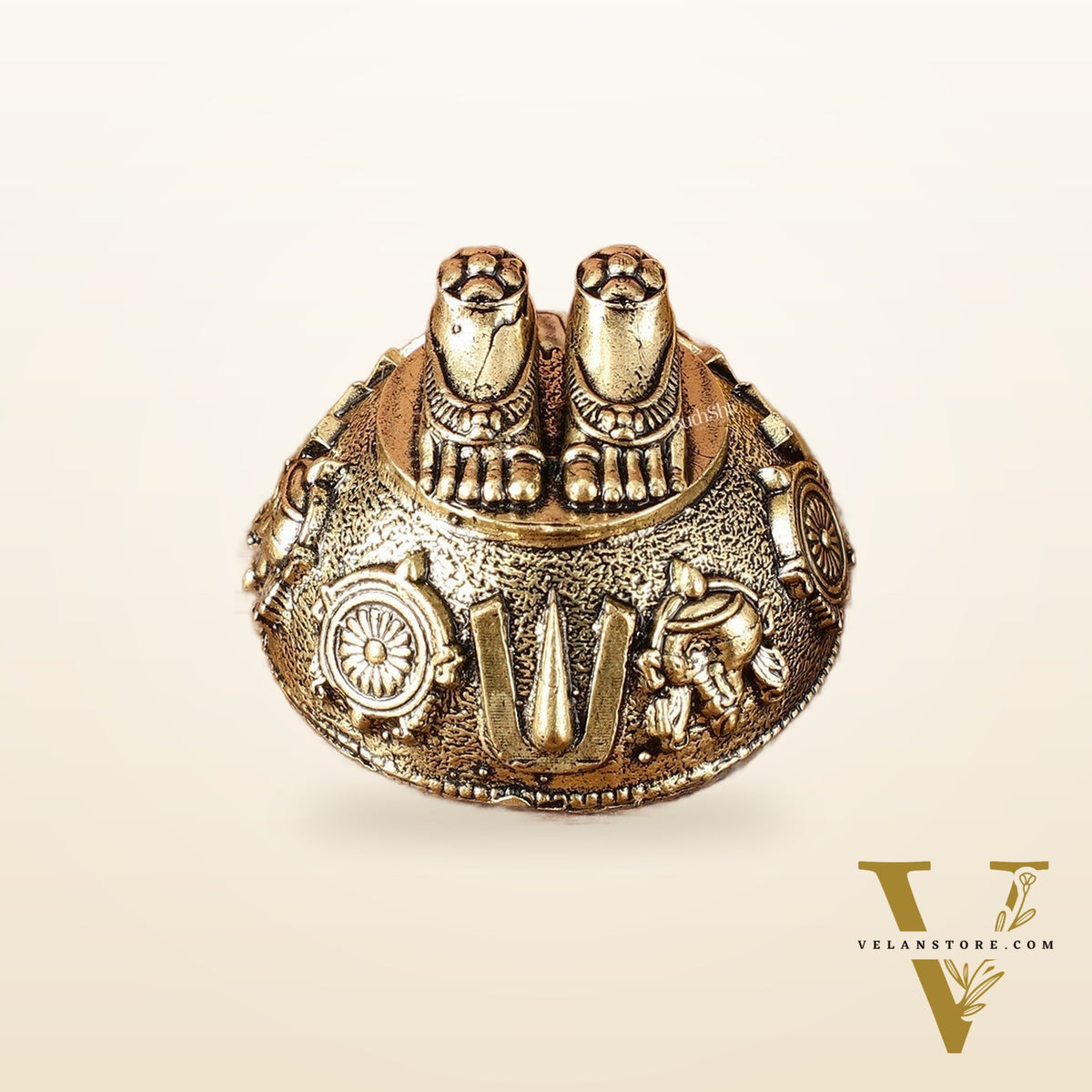 Pure Brass Superfine Lord Tirupati Balaji Feet Charan Paduka | 1.5 Inch Height |