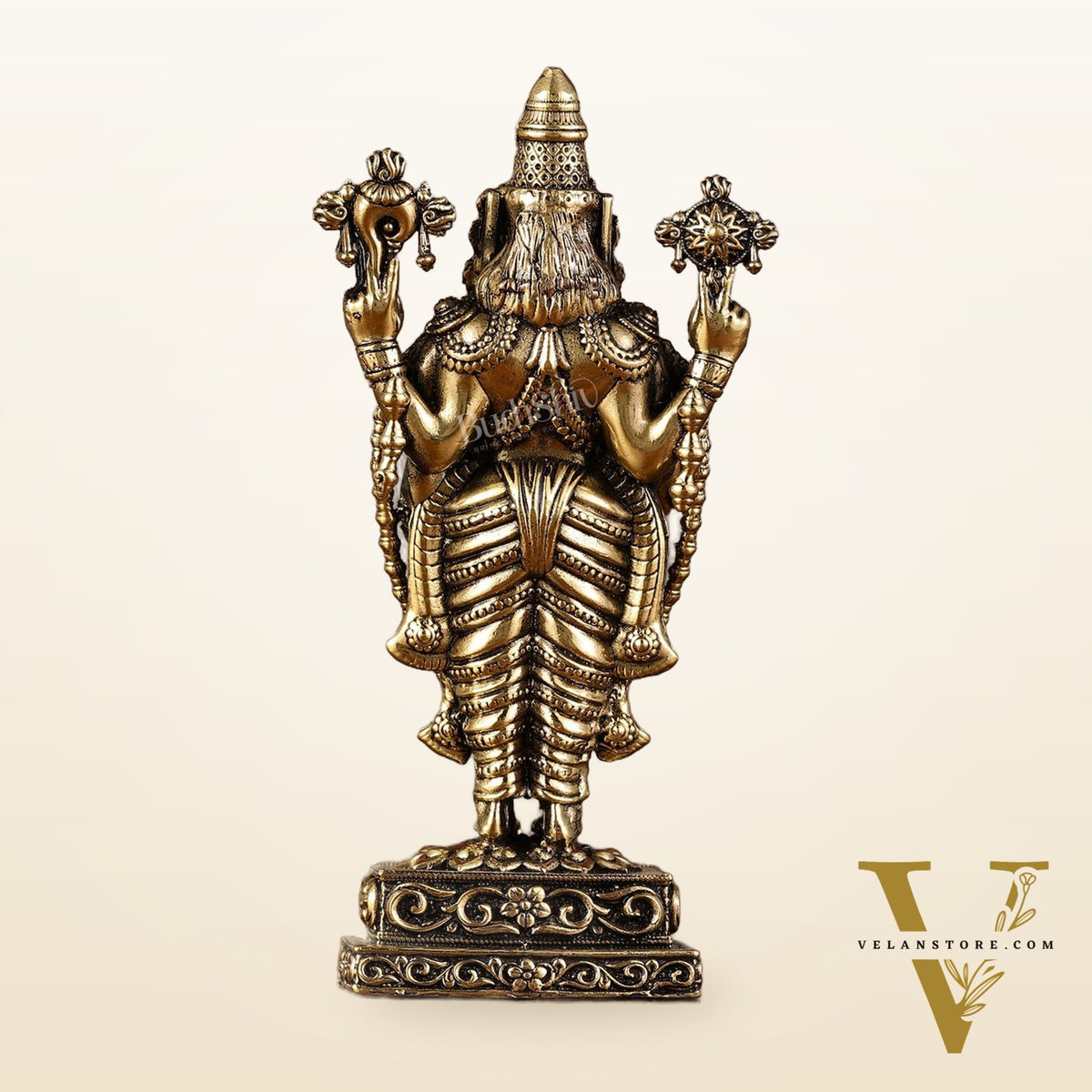 Pure Brass Superfine Lord Tirupati Balaji Idol - 6"