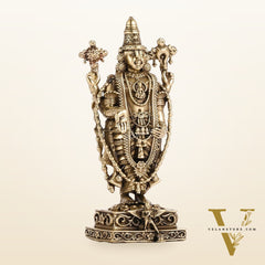 Pure Brass Superfine Lord Tirupati Balaji Idol - 6"