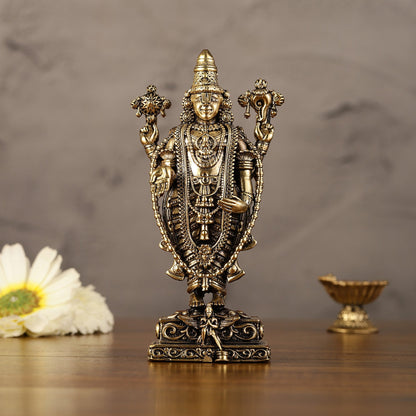Pure Brass Superfine Lord Tirupati Balaji Idol - 6"