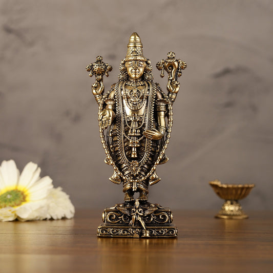 Pure Brass Superfine Lord Tirupati Balaji Idol - 6"