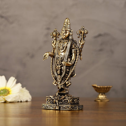 Pure Brass Superfine Lord Tirupati Balaji Idol - 6"