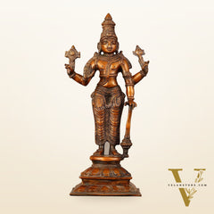 Pure Brass Superfine Lord Vishnu Standing Statue - 12"